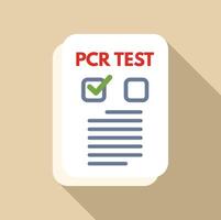 Pcr test resulting positive with checkmark on paper document vector