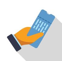 Businessman holding a ticket for transportation or event access vector