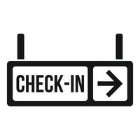 Check in airport sign showing direction for registering vector