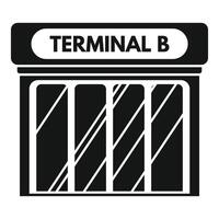 Terminal b building facade sign simple icon vector