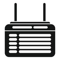 Old radio receiver transmitting broadcasting signals vector