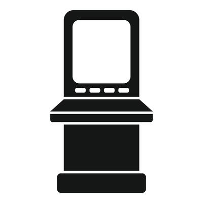 Black and white icon of a gaming machine with buttons