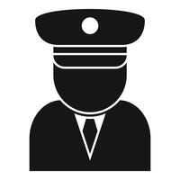 Train conductor wearing uniform with hat and tie icon vector