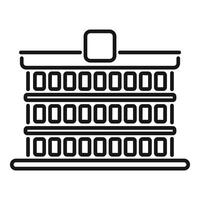 Big data center processing information, data mining farm icon vector