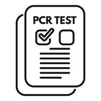 Medical form showing negative pcr test result icon vector