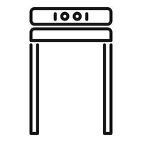 Metal detector gate for security checking showing green lights vector