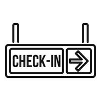 Airport check in sign showing direction with arrow vector