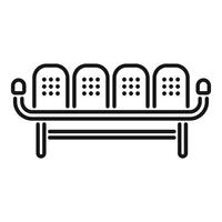 Waiting room bench with four empty seats icon vector
