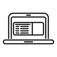 Laptop showing spreadsheet software for calculating finance vector