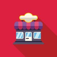 Small business storefront facade with awning and blank sign for branding vector