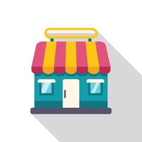 Small business building facade with awning showing local store vector