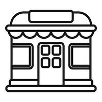 Small business storefront building facade with awning icon vector