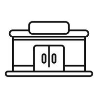 Simple store front icon with canopy and double doors vector