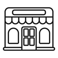 Small business storefront facade with awning and windows icon vector