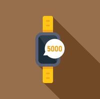 Smart watch showing 5000 steps on screen icon vector