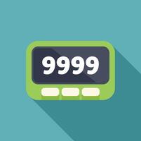 Electronic counter showing 9999 almost reaching limit vector