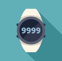 Smartwatch showing 9999 steps walking tracker icon vector