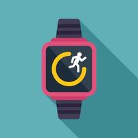 Smartwatch showing a running man icon on its screen vector