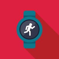 Smart watch showing running man icon on screen vector