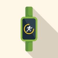 Smartwatch showing running man icon for fitness app vector