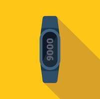 Fitness tracker displaying 9000 steps on yellow background vector