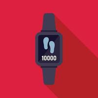 Smartwatch showing 10000 steps on fitness tracker app vector