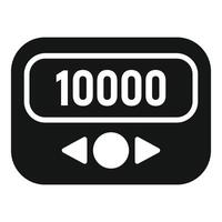 Electronic pager showing number 10000 icon simple style vector