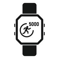 Smart watch showing running man icon and distance vector