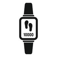 Smart watch showing steps icon, simple style vector