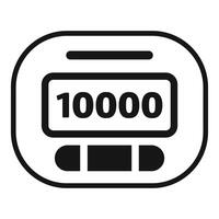Electronic counter showing 10000 number icon vector