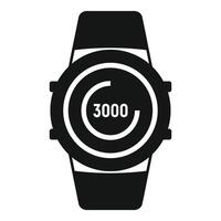 Smartwatch showing steps icon, fitness tracker icon vector
