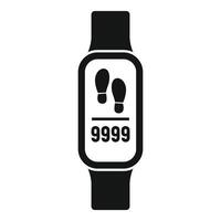 Smart watch showing steps counter icon simple style vector