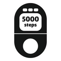 Pedometer showing 5000 steps icon simple style vector