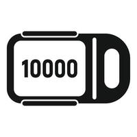 Fitness tracker showing 10000 steps icon simple style vector
