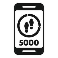Smartphone showing steps counter app icon vector