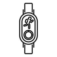 Line art icon of a pedestrian crossing traffic light showing the green signal for walking vector