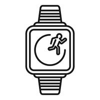 Smart watch showing running man on screen icon vector