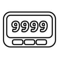 Simple pager icon showing 9999 emergency number on the display vector