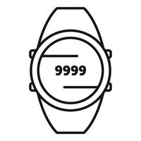 Digital wrist watch showing 9999 reaching limit vector