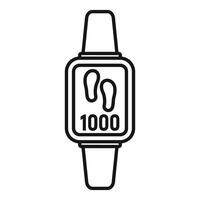 Smart watch showing steps icon, showing steps walking icon vector