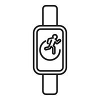 Smartwatch showing running man icon for fitness app vector