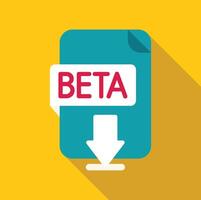 Beta software file downloading with arrow icon vector