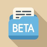 Beta software file folder representing development testing and programming vector