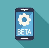 Smartphone showing beta version software update with gear icon vector