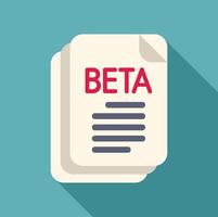 Beta version software development document icon vector