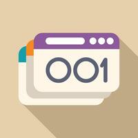 Browser windows showing 001 error message vector