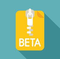 Yellow beta folder being zipped using zipper slider vector