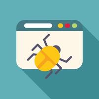 Yellow bug crawling on computer screen representing online virus threat vector