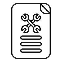 Technical support document with crossed wrenches showing troubleshooting vector