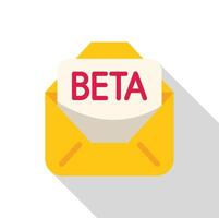 Open yellow envelope containing beta test invitation vector